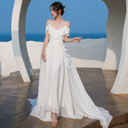 Elegant Women's White Chiffon Dress