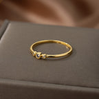 Women's Simple Three Diamond Copper Zircon Ring