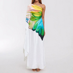 Women's Elegant One-Shoulder Satin Dress