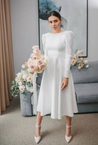 Elegant White Women's Banquet Dress