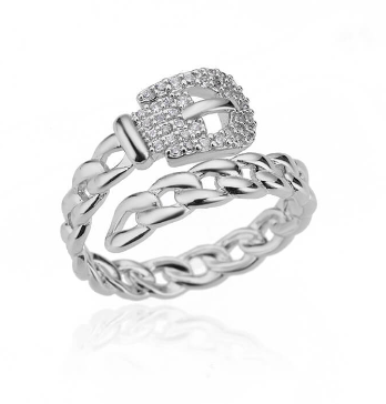 Women's Simple Three Diamond Copper Zircon Ring