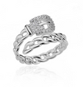 Women's Simple Three Diamond Copper Zircon Ring