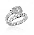 Women's Simple Three Diamond Copper Zircon Ring