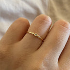 Women's Simple Three Diamond Copper Zircon Ring