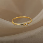 Women's Simple Three Diamond Copper Zircon Ring