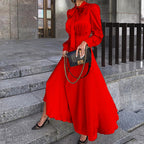 Elegant Women's Long-sleeved Dress