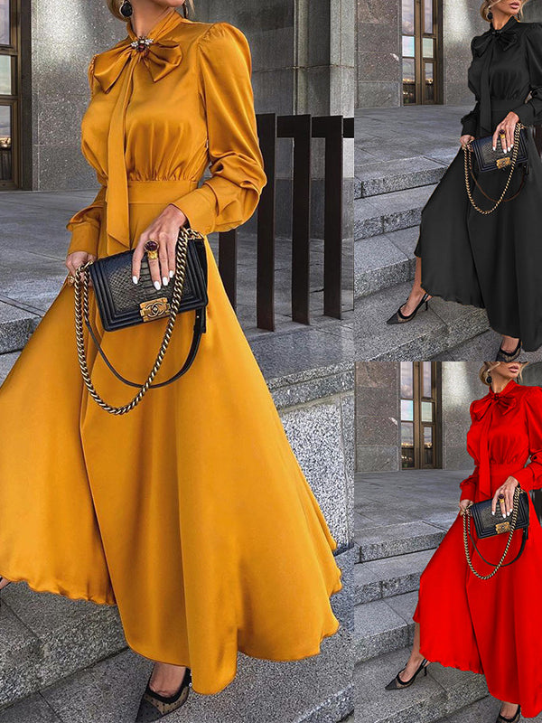 Elegant Women's Long-sleeved Dress