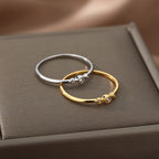 Women's Simple Three Diamond Copper Zircon Ring