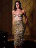 Elegant Sequined Women's Suspender Dress